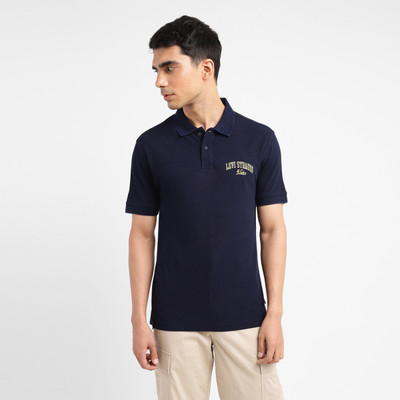 LEVI'S Solid Men Polo Neck Blue T-Shirt