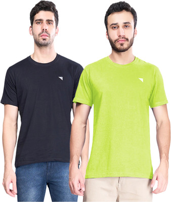 Ramraj Cotton Solid Men Crew Neck Multicolor T-Shirt