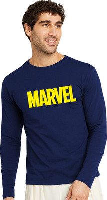OrrganicChics Typography Men Round Neck Navy Blue T-Shirt