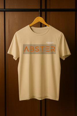 ABSTER Printed Men Round Neck Beige T-Shirt