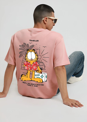 JP Creation Solid Men Round Neck Pink T-Shirt