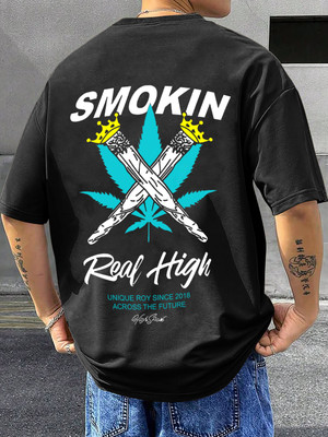 TripBroz Graphic Print Men Round Neck Black T-Shirt