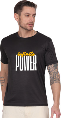 Navya Ecommerce Graphic Print Men Round Neck Black T-Shirt