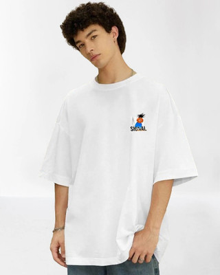 Hikaru Graphic Print Men Round Neck White T-Shirt