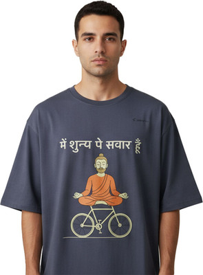 Epivu Printed Women Round Neck Grey T-Shirt