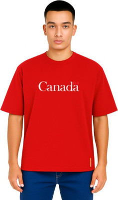 Makeitbharat Graphic Print Men Round Neck Red T-Shirt