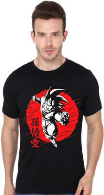 COOQUE Printed Men Round Neck Black T-Shirt