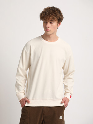 THE BEAR HOUSE Solid Men Round Neck White T-Shirt