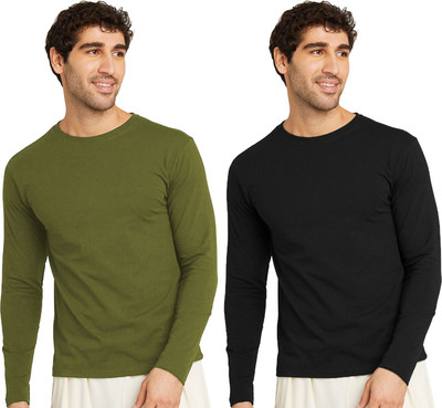OrrganicChics Solid Men Round Neck Multicolor T-Shirt