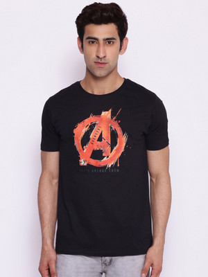 MARVEL By Metronaut Graphic Print Men Round Neck Black T-Shirt