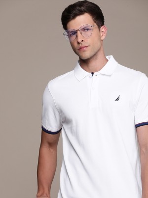 NAUTICA Solid Men Polo Neck White T-Shirt