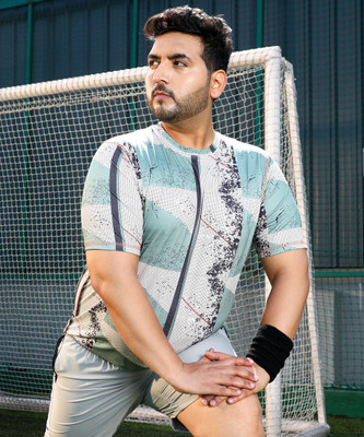 Instafab Plus Printed Men Crew Neck Multicolor T-Shirt