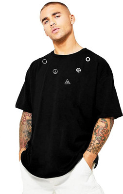 Asher Dean Printed Men Round Neck Black T-Shirt
