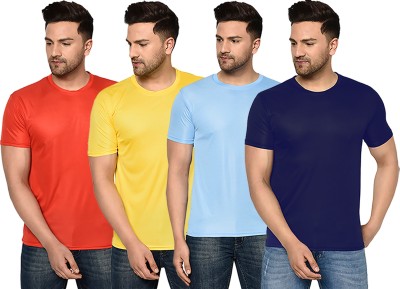 InkTees Solid Men Round Neck Multicolor T-Shirt