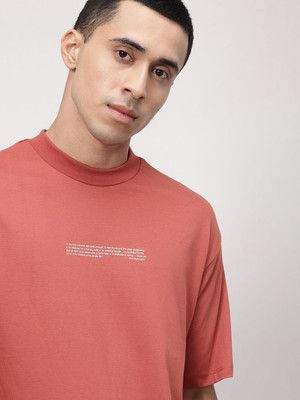 ether Printed Men Round Neck Red T-Shirt