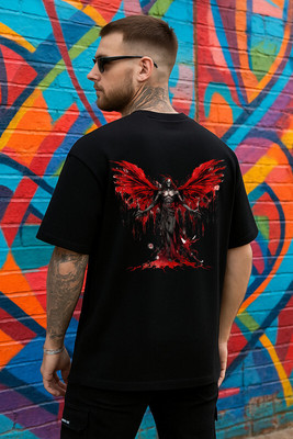 RIVONN Graphic Print Men Round Neck Black T-Shirt