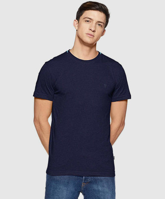VAN HEUSEN Solid Men Round Neck Blue T-Shirt