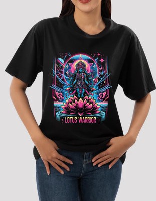 sova legacy Printed Women Round Neck Black T-Shirt