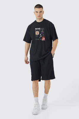 Stitchmeashirt Printed Men Round Neck Black T-Shirt
