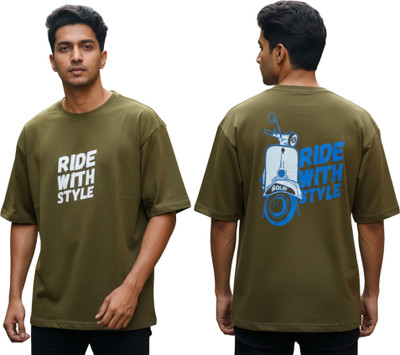 KERALAB Printed Men Round Neck Dark Green T-Shirt