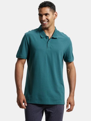 JOCKEY Solid Men Polo Neck Green T-Shirt