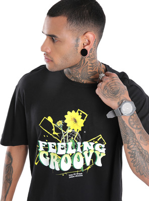 WROGN Solid Men Round Neck Black T-Shirt