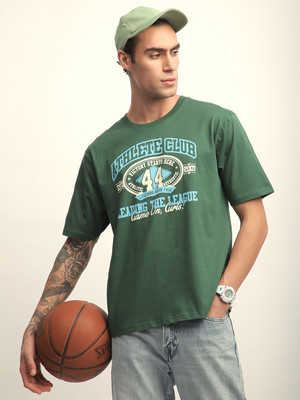DILLINGER Printed Men Round Neck Dark Green T-Shirt