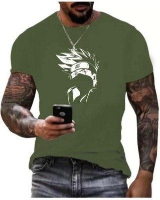 Dineshfeshion Printed Men Round Neck Green T-Shirt