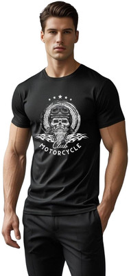 Millionemotions Printed Men Round Neck Black T-Shirt