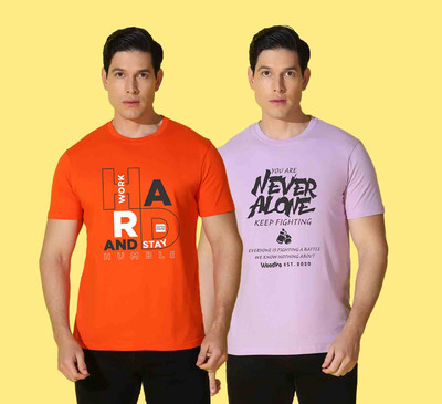 WOOSTRO Printed Men Round Neck Multicolor T-Shirt