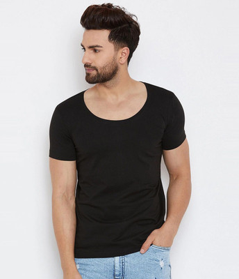 FUGAZEE Solid Men Scoop Neck Black T-Shirt