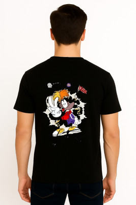 PRILOOM Graphic Print Men Round Neck Black T-Shirt