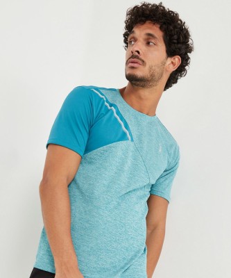 CAMPUS SUTRA Solid Men Polo Neck Blue T-Shirt