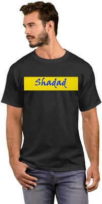 GNS Printed Men Round Neck White, Black T-Shirt