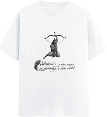 ARYA Graphic Print Men Round Neck Beige T-Shirt