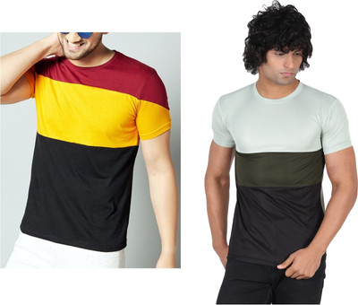 Farlucci Typography Men Round Neck Yellow, Light Green T-Shirt