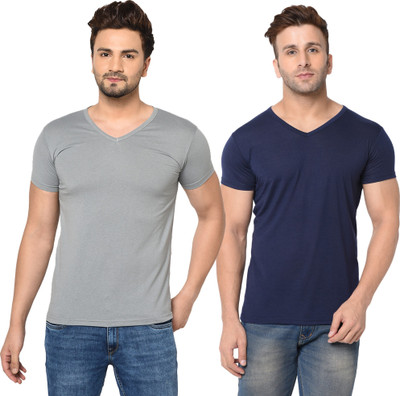 Tresna Fab Solid Men V Neck Multicolor T-Shirt
