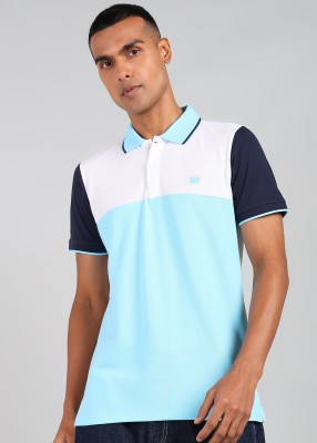 KILLER Solid Men Polo Neck Light Blue T-Shirt