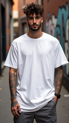 PrintingPixels Solid Men Round Neck White T-Shirt