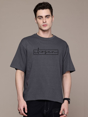 Moda Rapido Graphic Print Men Round Neck Grey T-Shirt