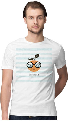 KRYONIX Printed Men Round Neck White T-Shirt