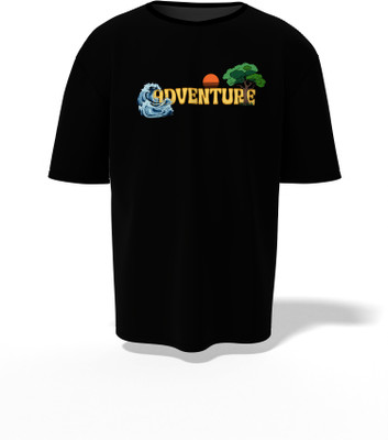 Hello Swanky Printed Men Round Neck Black T-Shirt