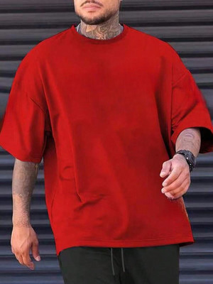 ERAWORLD Printed Men Round Neck Red T-Shirt