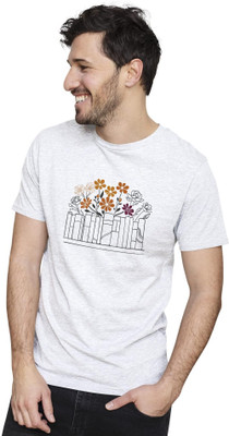 KRYONIX Printed Men Round Neck White T-Shirt