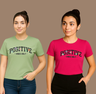 Moldify Graphic Print Women Round Neck Multicolor T-Shirt