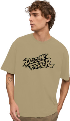 ENZIKO Printed Men Round Neck Beige T-Shirt