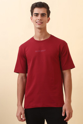 Allen Solly Solid Men Crew Neck Red T-Shirt