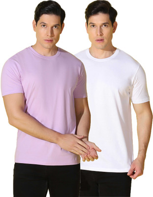 WOOSTRO Solid Men Round Neck Multicolor T-Shirt