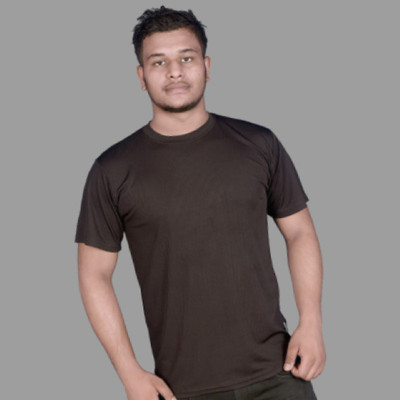 CRAZYROVER Self Design Men Round Neck Black T-Shirt