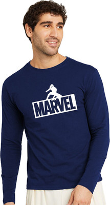 OrrganicChics Typography Men Round Neck Navy Blue T-Shirt